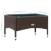 Set muebles de jardín 5 piezas y cojines ratán sintético marrón