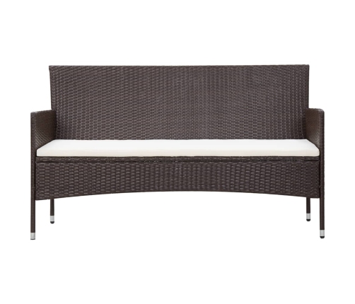 Set muebles de jardín 5 piezas y cojines ratán sintético marrón