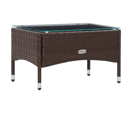 Set muebles de jardín 5 piezas y cojines ratán sintético marrón
