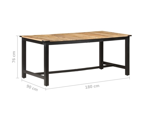 Mesa de comedor de madera maciza de mango rugosa 180x90x76 cm