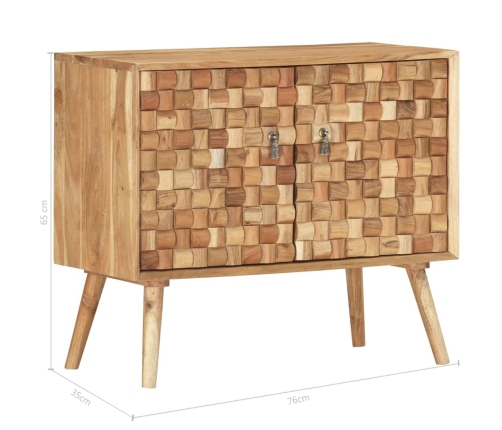 Aparador de madera maciza de acacia 75x35x65 cm