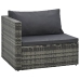 Set de muebles de jardín 5 pzas y cojines ratán sintético gris
