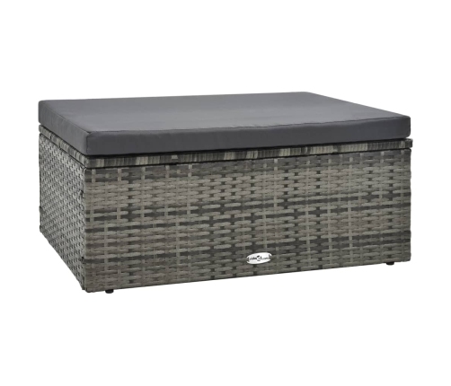Set de muebles de jardín 5 pzas y cojines ratán sintético gris