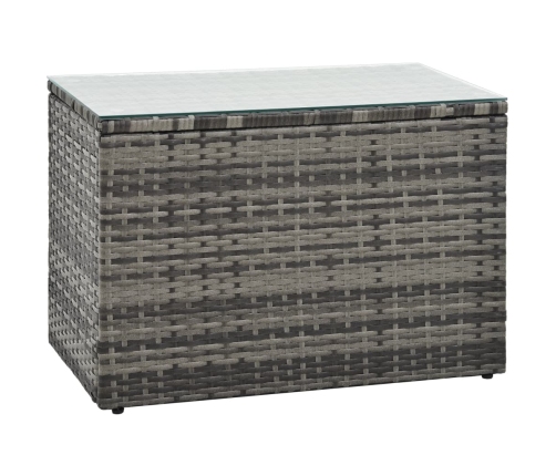 Set de muebles de jardín 5 pzas y cojines ratán sintético gris