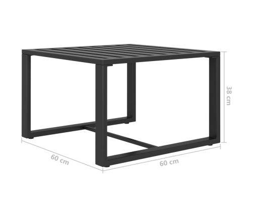 Set muebles de jardín 6 pzas y cojines aluminio gris antracita