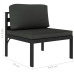 Set muebles de jardín 6 pzas y cojines aluminio gris antracita