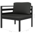 Set muebles de jardín 6 pzas y cojines aluminio gris antracita