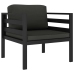 Set muebles de jardín 6 pzas y cojines aluminio gris antracita