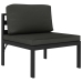 Set muebles de jardín 6 pzas y cojines aluminio gris antracita