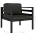Set muebles de jardín 6 pzas y cojines aluminio gris antracita