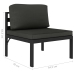 Set muebles de jardín 6 pzas y cojines aluminio gris antracita