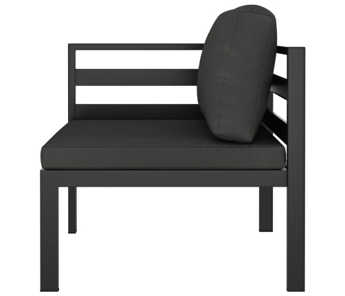 Sofá modular de esquina 1 ud con cojines aluminio antracita
