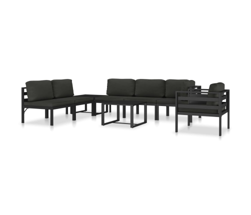 Sofá modular de esquina 1 ud con cojines aluminio antracita