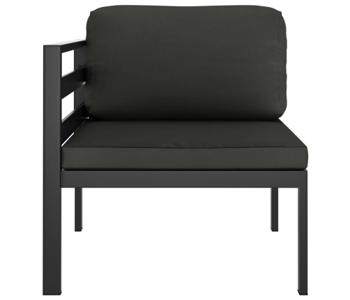Sofá modular de esquina 1 ud con cojines aluminio antracita