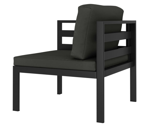 Sofá modular de esquina 1 ud con cojines aluminio antracita