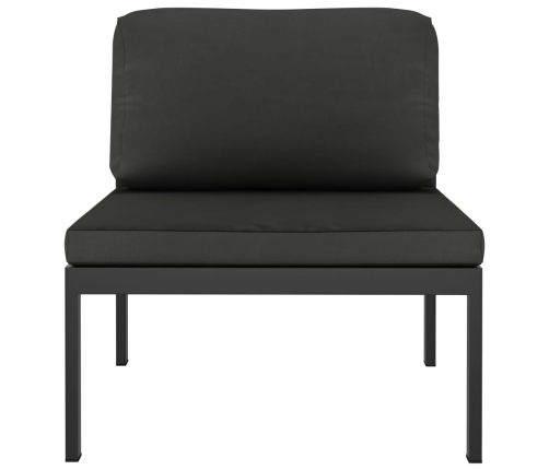 Sofá modular central con cojines aluminio antracita