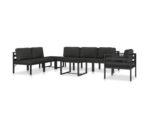 Sofá modular central con cojines aluminio antracita