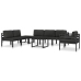 Sofá modular central con cojines aluminio antracita
