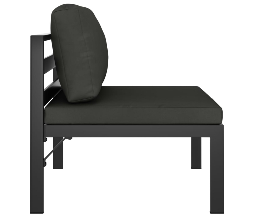Sofá modular central con cojines aluminio antracita
