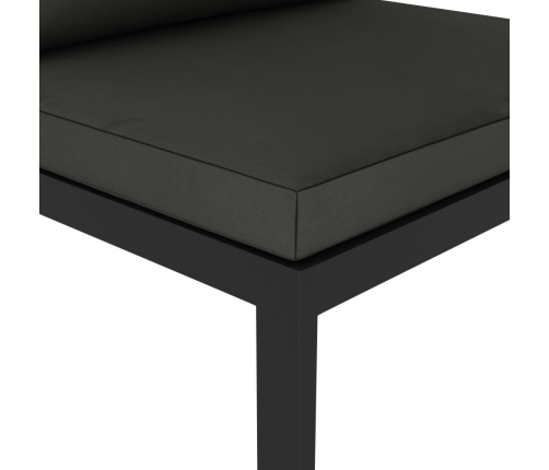 Sofá modular central con cojines aluminio antracita