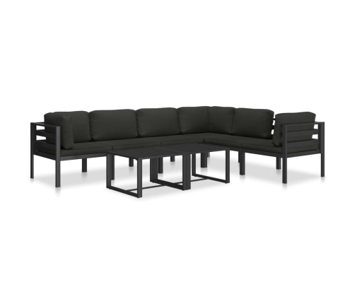 Sofá modular central con cojines aluminio antracita