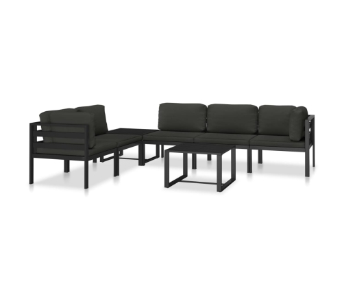 Sofá modular central con cojines aluminio antracita