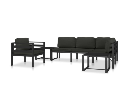 Sofá modular central con cojines aluminio antracita