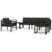 Sofá modular central con cojines aluminio antracita