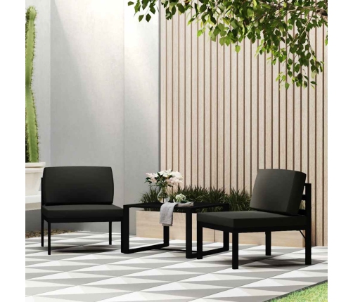Sofá modular central con cojines aluminio antracita
