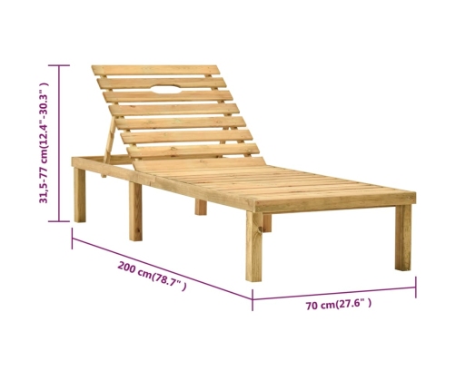 Tumbona de madera de pino impregnada