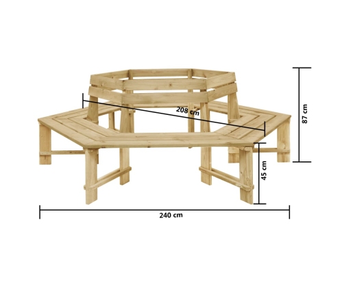 Banco de jardín madera pino impregnada 240 cm