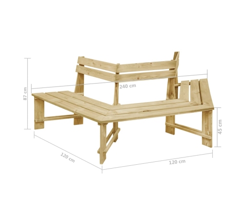 Banco de jardín madera pino impregnada 240 cm