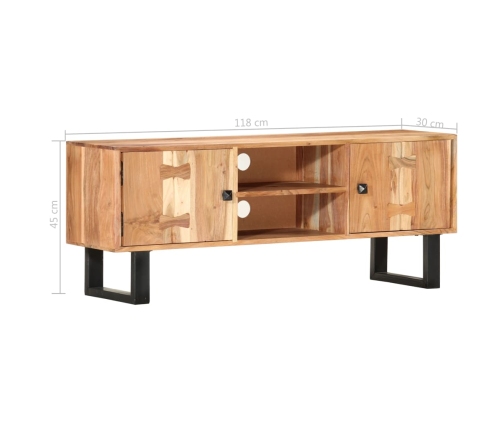 vidaXL Mueble para TV de madera maciza de acacia 118x30x45 cm