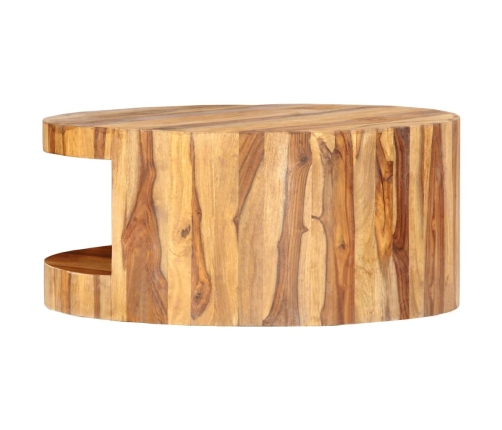 Mesa de centro redonda madera maciza de sheesham 65x30 cm