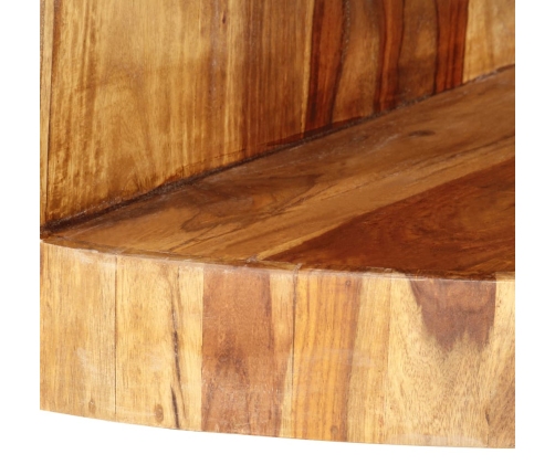 Mesa de centro redonda madera maciza de sheesham 65x30 cm