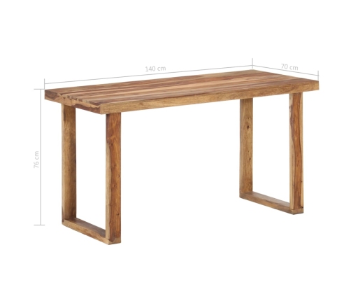 Mesa de comedor de madera maciza de sheesham 140x70x76 cm