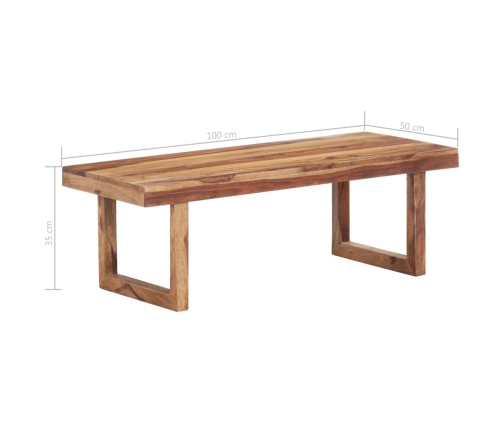 Mesa de centro de madera maciza de sheesham 100x50x35 cm