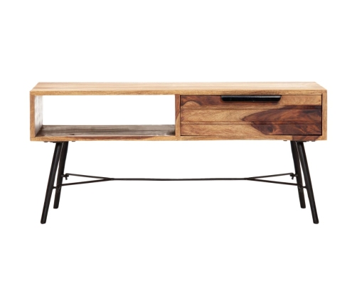 Mesa de centro de madera maciza de sheesham 88x55x40 cm