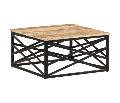 Mesa de centro de madera maciza de mango 68x68x35 cm