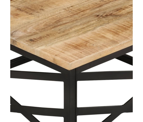 Mesa de centro de madera maciza de mango 68x68x35 cm