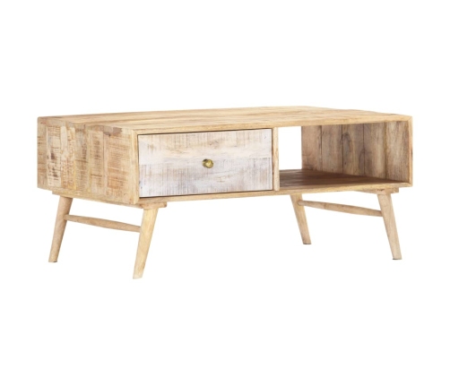 Mesa de centro de madera maciza de mango 88x60x40 cm