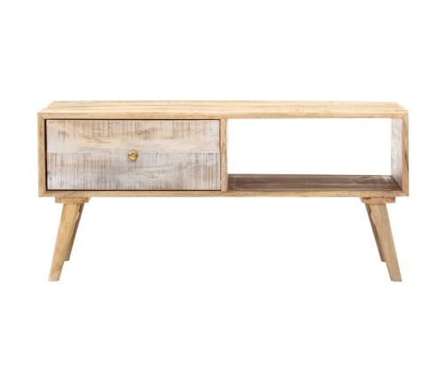 Mesa de centro de madera maciza de mango 88x60x40 cm