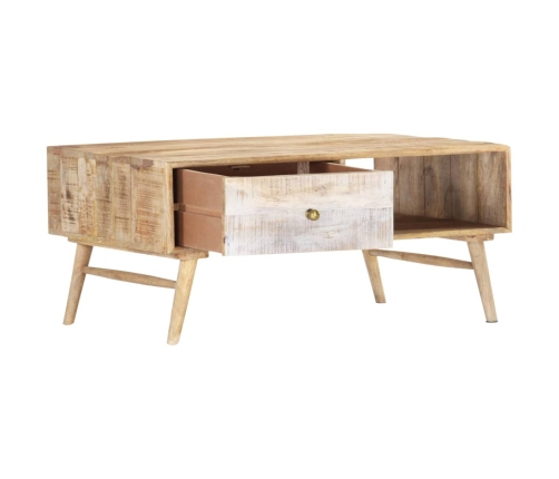 Mesa de centro de madera maciza de mango 88x60x40 cm