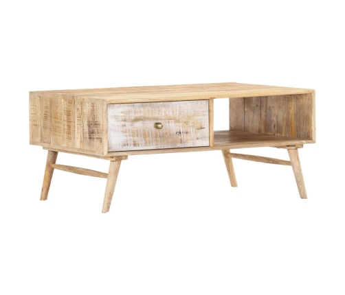 Mesa de centro de madera maciza de mango 88x60x40 cm