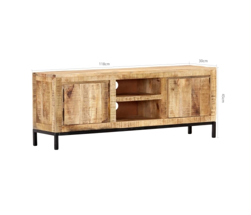 Mueble para TV de madera maciza de mango 118x30x45 cm