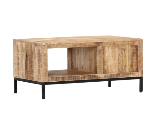 Mesa de centro de madera maciza de mango 88x50x42 cm