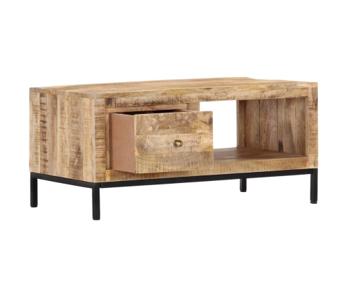 Mesa de centro de madera maciza de mango 88x50x42 cm