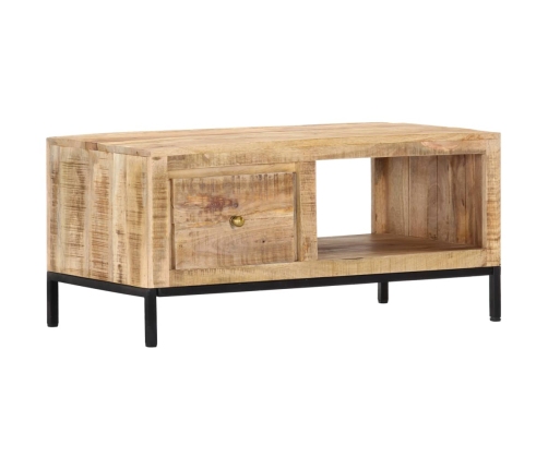 Mesa de centro de madera maciza de mango 88x50x42 cm