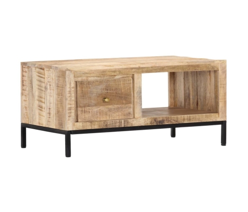 Mesa de centro de madera maciza de mango 88x50x42 cm