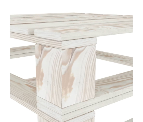 Mesa de palés para jardín madera blanco